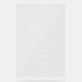 Hand getrokken boog & lint bruiloft monogram Welko Acryl Bord (Voorkant)