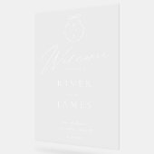 Hand getrokken boog & lint bruiloft monogram Welko Acryl Bord (Hoek)