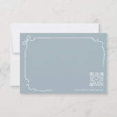 Hand Getrokken Boog & Lint Monogram Crest Wedding RSVP Kaartje (Achterkant)