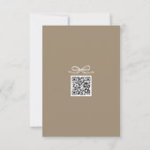 Hand Getrokken Boog & Lint Monogram Crest Wedding RSVP Kaartje (Achterkant)