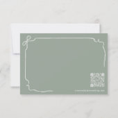 Hand Getrokken Boog & Lint Monogram Crest Wedding RSVP Kaartje (Achterkant)