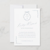 Hand Getrokken Boog & Lint Monogram Crest Wedding RSVP Kaartje (Voorkant)