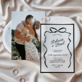 Hand getrokken boog lint schets bruiloft vellum uitnodigingen