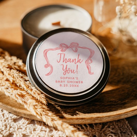 Hand getrokken boog meisje Baby shower gunst Stick Ronde Sticker