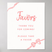 Hand getrokken boog meisje Baby shower gunsten Pos Poster (Voorkant)
