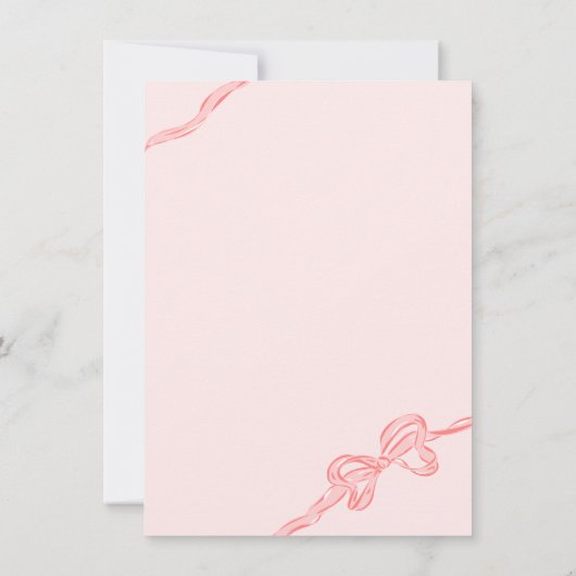 Hand getrokken boog meisje Baby shower uitnodiging (Achterkant)