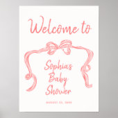 Hand getrokken boog meisje Baby shower welkom Post Poster (Voorkant)