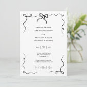 Hand getrokken boog minimale eigenzinnige bruiloft kaart (Staand voorkant)