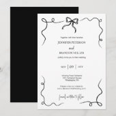 Hand getrokken boog minimale eigenzinnige bruiloft kaart (Voorkant / Achterkant)