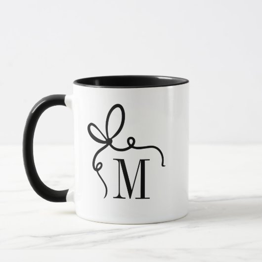 Hand getrokken boog monogram gepersonaliseerd mok (Links)
