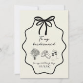 Hand getrokken boog naar mijn bruidsmeisje op mijn kaart (Voorkant)