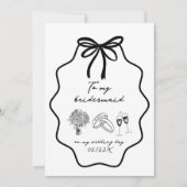 Hand getrokken boog naar mijn bruidsmeisje op mijn kaart (Voorkant)