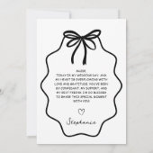 Hand getrokken boog naar mijn zus op mijn bruiloft kaart (Achterkant)