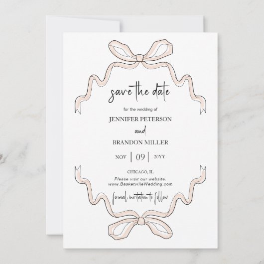 Hand getrokken boog opslaan van de datum foto kaart (Achterkant)