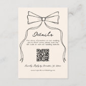 Hand getrokken boog oud geld bruiloft details QR-c Informatiekaartje (Voorkant)