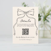 Hand getrokken boog oud geld bruiloft details QR-c Informatiekaartje (Staand voorkant)