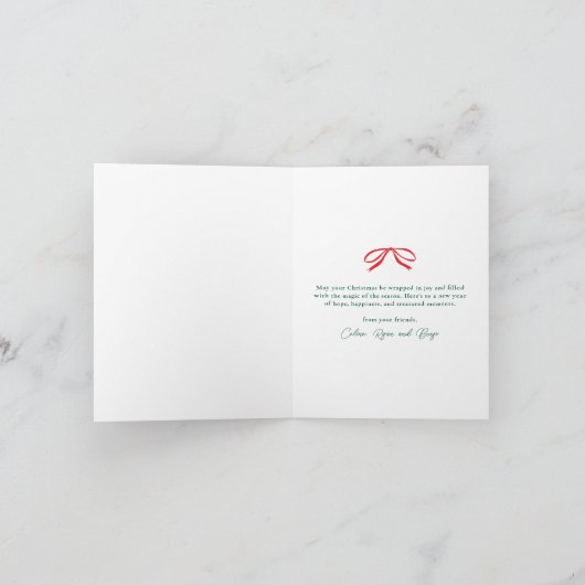 Hand getrokken boog ovaal Lijst Christmas Business Feestdagen Kaart (Binnen)