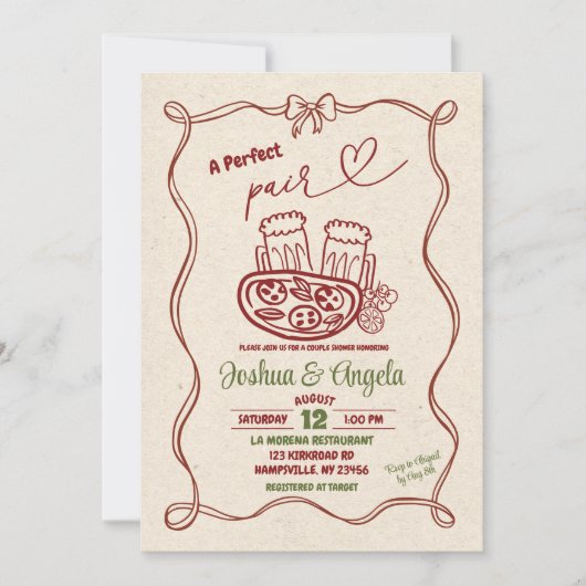 Hand getrokken boog Perfect paar paar Vrijgezellen Kaart (Voorkant)