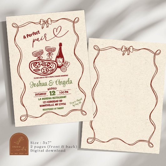 Hand getrokken boog Perfect paar paar Vrijgezellen Kaart