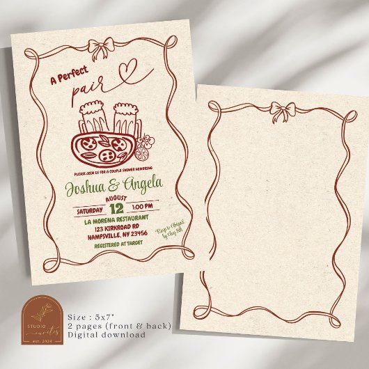 Hand getrokken boog Perfect paar paar Vrijgezellen Kaart