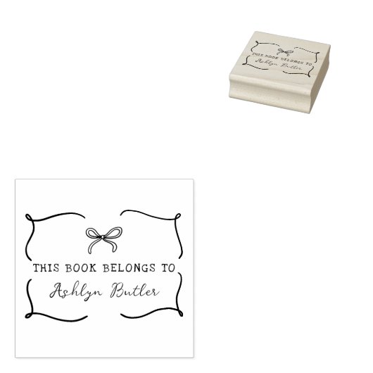 Hand getrokken boog persoonlijke bibliotheek boek  rubberstempel (Gestempeld)