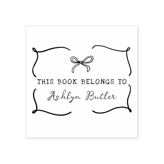 Hand getrokken boog persoonlijke bibliotheek boek  rubberstempel (Afrduk)