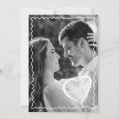 Hand getrokken boog ring & wijn grillige foto brui save the date (Achterkant)