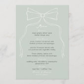 Hand getrokken boog salie groene bruiloft menu (Voorkant)