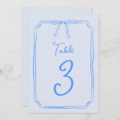 Hand getrokken boog Schattige Coquette blauw tafel (Voorkant / Achterkant)