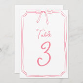 Hand getrokken boog Schattige Coquette roze tafeln (Voorkant / Achterkant)