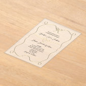 Hand getrokken boog transparante bruiloft acryl uitnodigingen (Laagn)