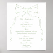 Hand getrokken boog wit en groen bruiloft bar Drin Poster (Voorkant)