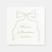 Hand getrokken boog wit en groene bruiloft servet (Voorkant)