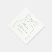 Hand getrokken boog wit en groene bruiloft servet (Hoek)