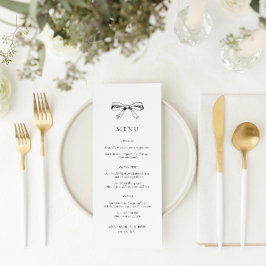  Hand getrokken boog zwart bruiloft menu