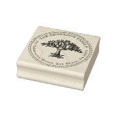 Hand getrokken boom familienaam & rond retouradres rubberstempel (Stempel)