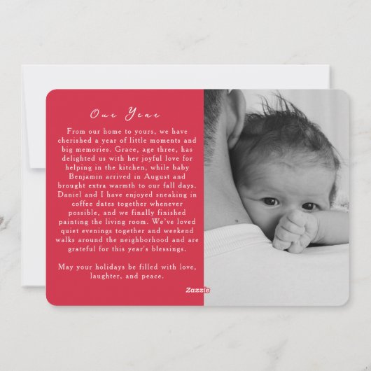 Hand getrokken boom met kaarsen vakantie fotokaart feestdagenkaart (Achterkant)