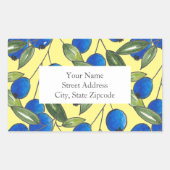 'Hand getrokken bosbessen 2 patroon' Etiketten (Voorkant)