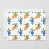 Hand getrokken bosbessen & Kumquats Patroon Bedankkaart (Achterkant)