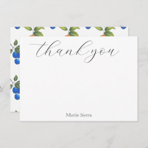 Hand getrokken bosbessen & Kumquats Patroon Bedankkaart