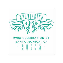 Hand-getrokken Botanische Banner Retouradres Zelfinktende Stempel