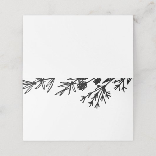 Hand getrokken botanische bladeren plaats kaart plaatskaartje (Buitenkant ongevouwen)