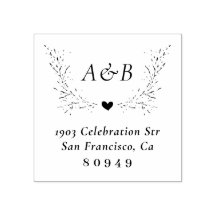 Hand-getrokken botanische bruiloft retouradres