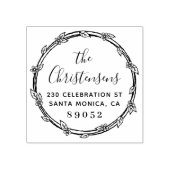 Hand-getrokken Botanische Grens Familie Terugkeera Rubberstempel (Afrduk)