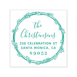 Hand-getrokken Botanische Grens Familie Terugkeera Zelfinktende Stempel