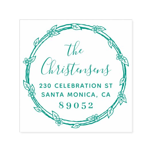 Hand-getrokken Botanische Grens Familie Terugkeera Zelfinktende Stempel (Design)