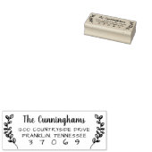 Hand getrokken botanische groen tak rubberstempel (Gestempeld)