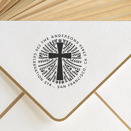 Hand getrokken Botanische Kruis Familie Terugkeera Rubberstempel