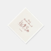 Hand getrokken Bourgogne Bruids Brunch Servet (Hoek)