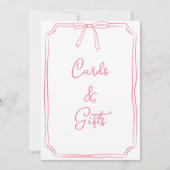 Hand getrokken Bow Coquette Roze Kaarten en cadeau (Voorkant)